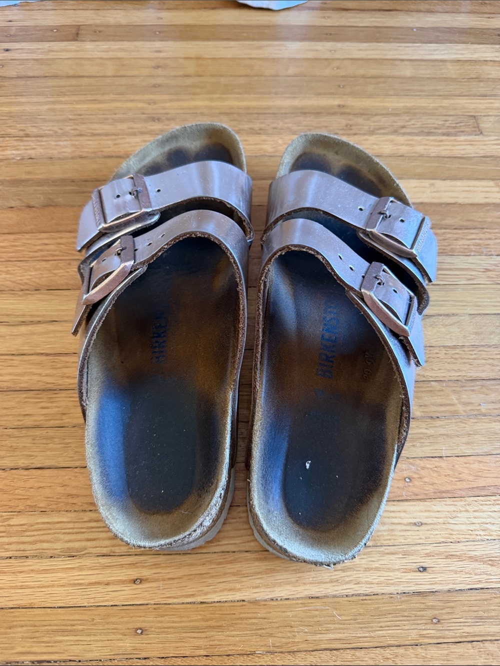 Birkenstock Metallic Silver Two-Strap Arizona Sandals - Picture 3 of 5
